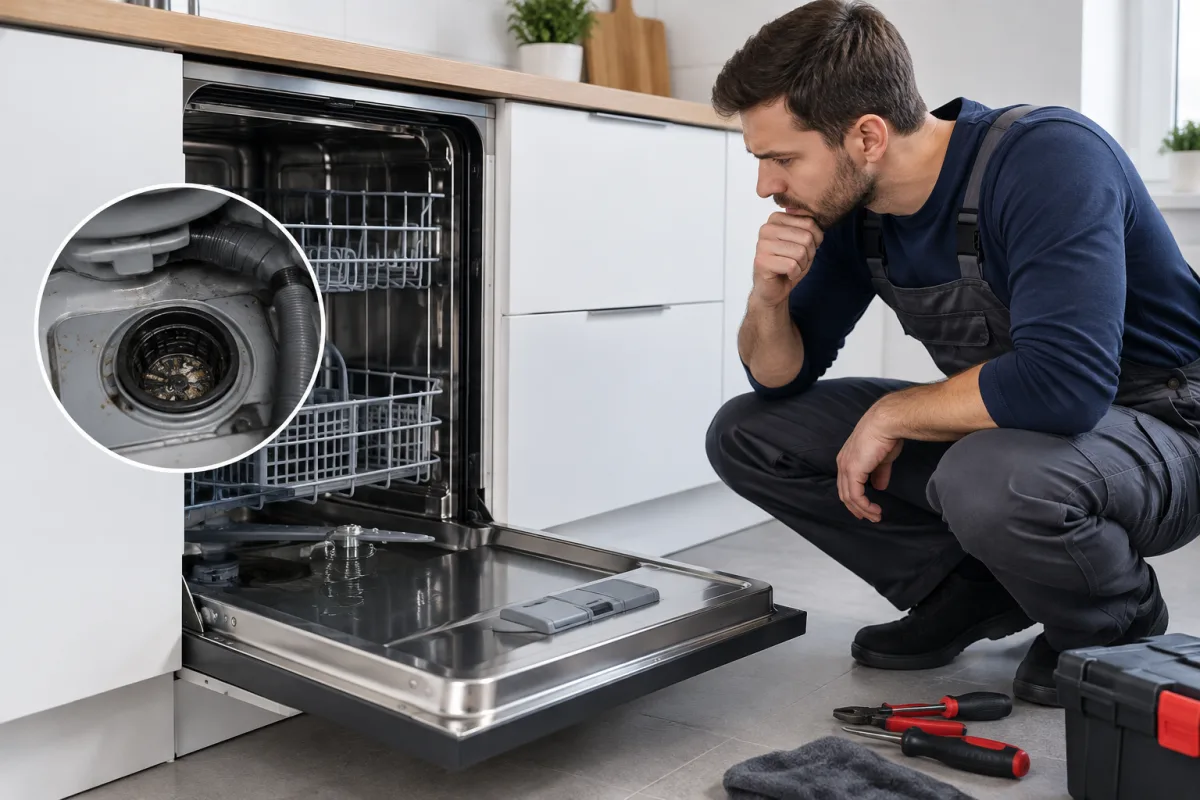 Посудомийна машина Bosch не зливає воду: причини та способи усунення