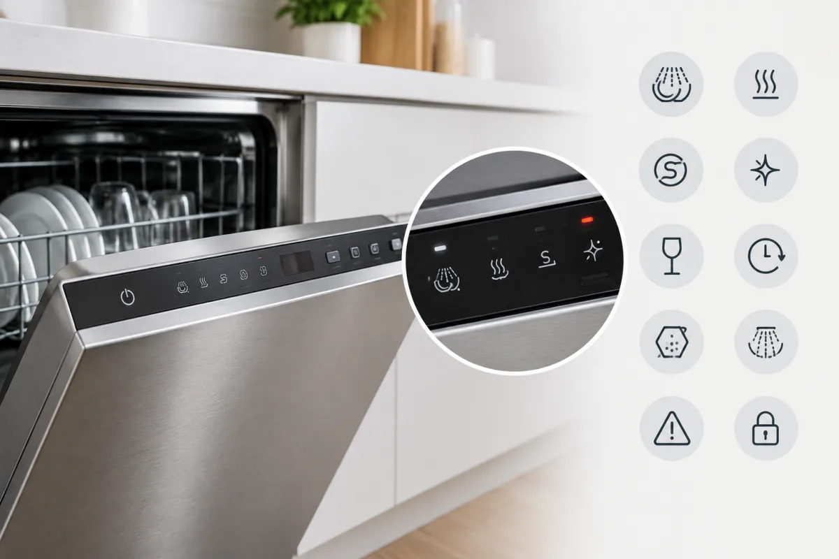 Позначки на посудомийній машині Bosch: що означають значки та індикатори