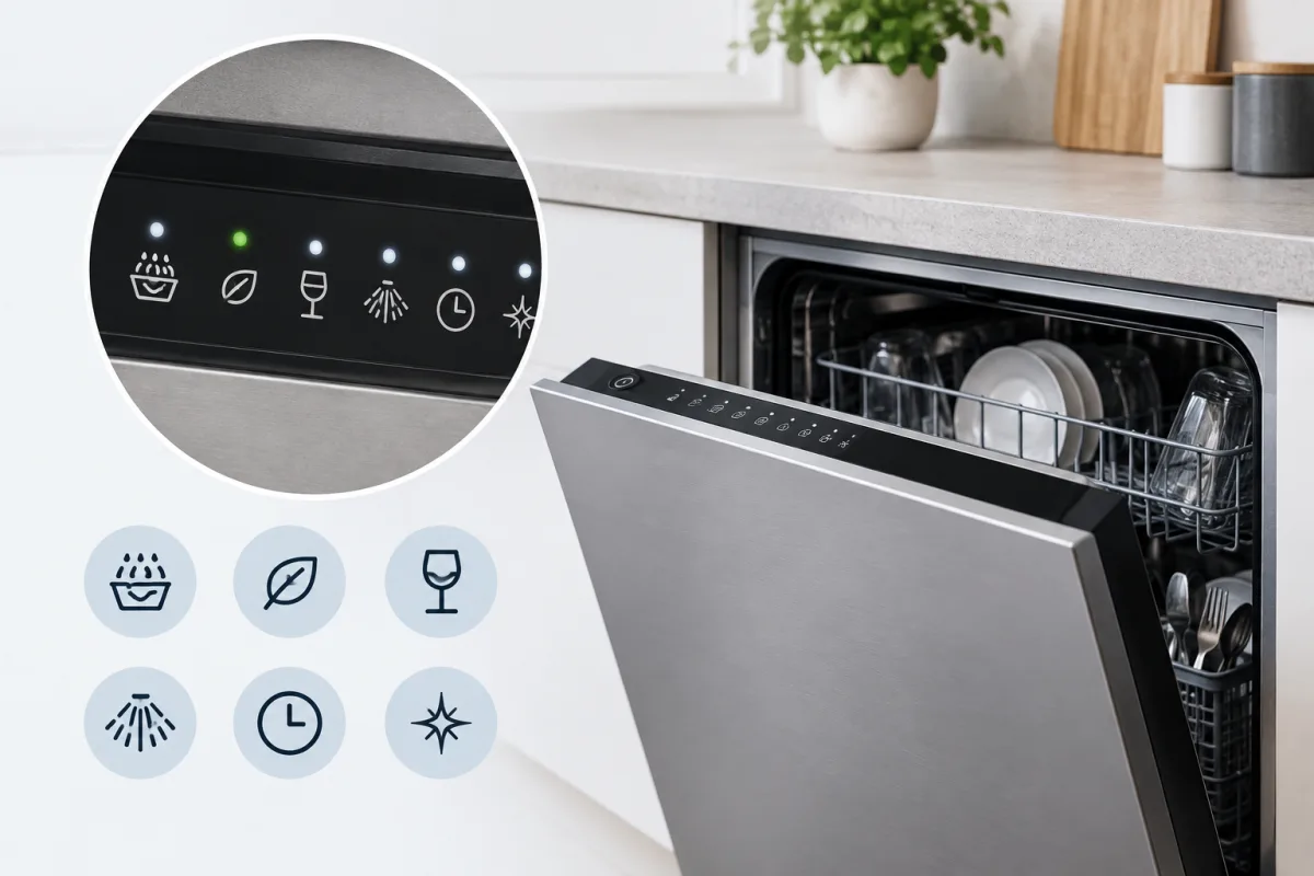 Позначки та індикатори посудомийної машини Electrolux: значення символів